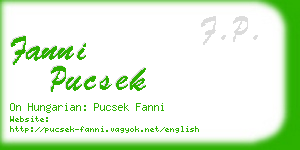 fanni pucsek business card